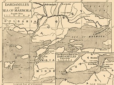 Carte des Dardanelles et de la mer de Marmara, c1914, 1920 - Unbekannt