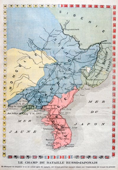 Carte de la guerre russo-japonaise, 1904 - Unbekannt