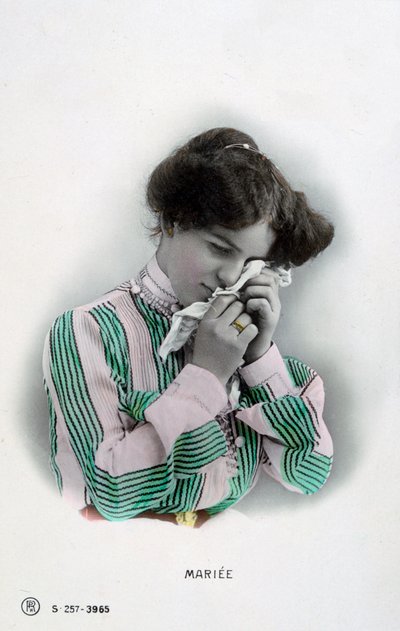 Mariés, carte postale française vintage, vers 1900 - Unbekannt