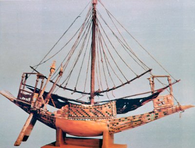 Modèle de bateau avec gréement, tombe de Toutankhamon, 14ème siècle av. J.-C. - Unbekannt