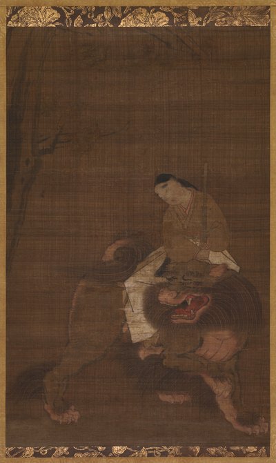 Monju enfant chevauchant un lion, 1392-1573 - Unbekannt