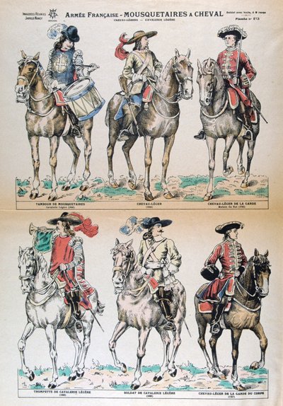 Mousquetaires à Cheval XVIIe Siècle. Uniformes de l
