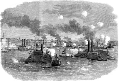 Bataille navale sur le Mississippi, Memphis, Tennessee, Guerre civile américaine, juillet 1862 - Unbekannt