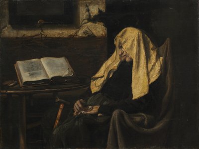Vieille femme endormie, milieu du 19e siècle - Unbekannt