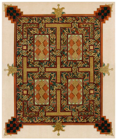 Page des Évangiles de Lindisfarne, 710-721 après J.-C. - Unbekannt