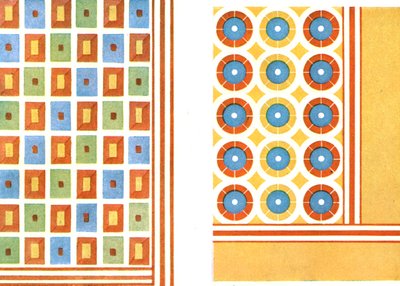 Motifs de plafond peint dans la tombe de Nebamon à Thèbes, Égypte, 1928 - Unbekannt