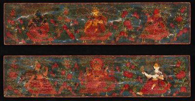 Paire de couvertures de manuscrit avec déesses dans un paysage feuillu, 17ème siècle - Unbekannt