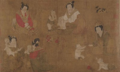 Dames du palais baignant des enfants, 11e siècle - Unbekannt