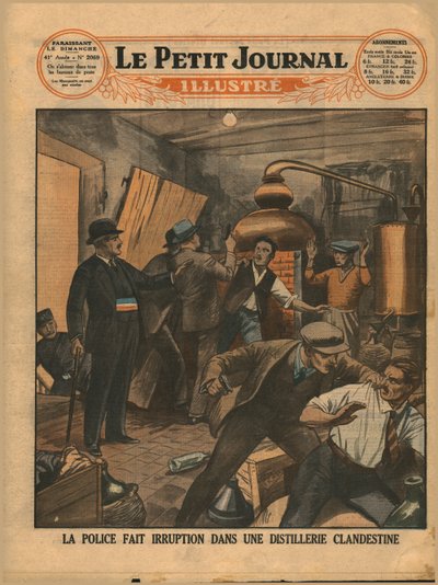 Raid de la police sur une distillerie illicite, 1930 - Unbekannt