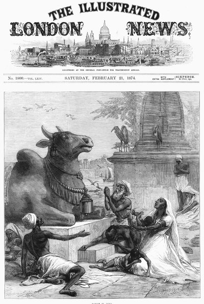 Prière à Nandi pour soulager la famine, Bengale, Inde, 1874 - Unbekannt