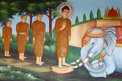 Monastère Preah Prom RathVie du BouddhaUn éléphant sauvage apprivoisé par la bienveillance, Siem Reap, Cambodge - Unbekannt