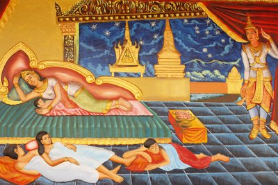Monastère Preah Prom Rath Vie du Bouddha Pendant un temps, le Prince retourna à la vie de palais, mais il n