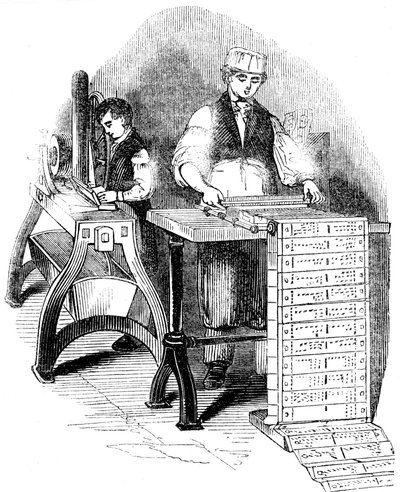 Préparation des cartes perforées pour un métier Jacquard, 1844 - Unbekannt
