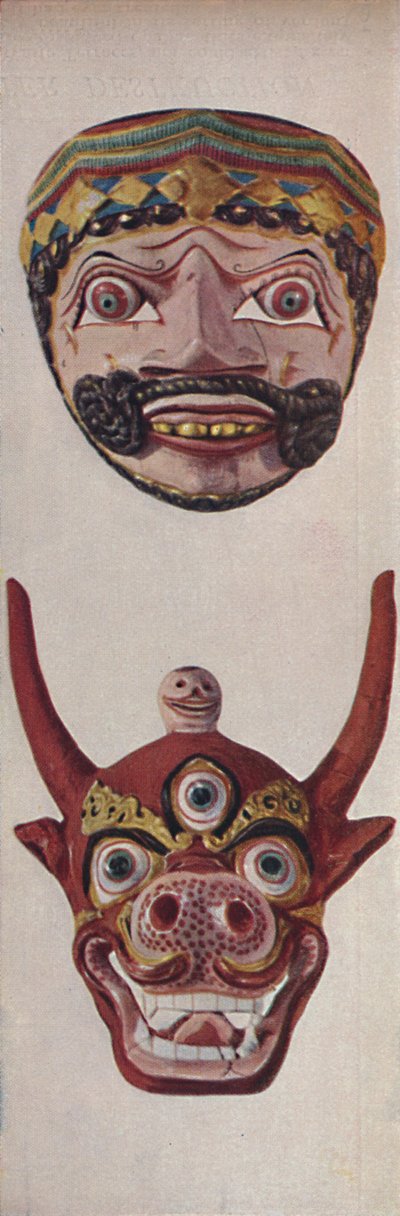 Cultures primitives en rituel et masques de festival - Masque de festival et masque de visage de vache, vers 1935 - Unbekannt