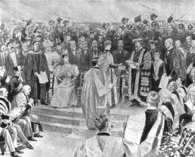 La princesse Alexandra recevant le diplôme de docteur en musique...1896, 1901 - Unbekannt
