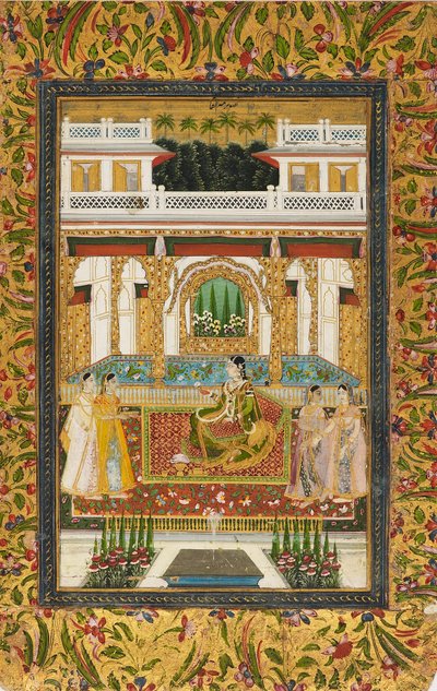 Princesse avec des serviteurs dans un palais, 18ème siècle - Unbekannt