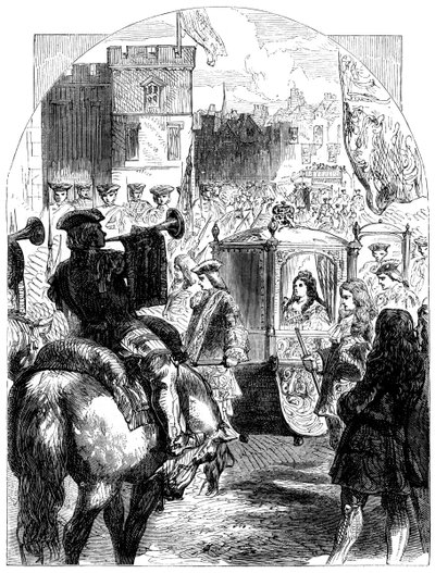 Le dernier voyage de la reine Anne 1665-1714 vers la maison du Parlement, vers 1714 - Unbekannt
