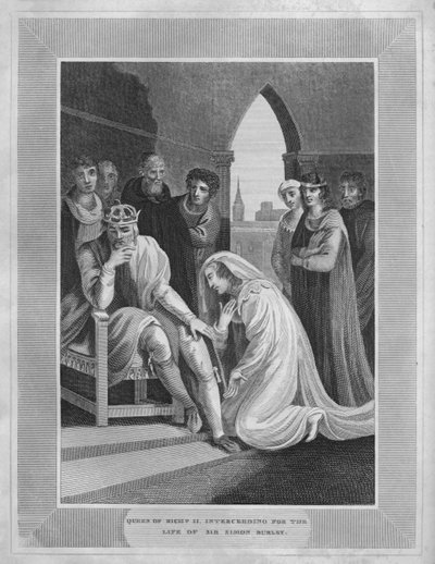 La reine de Richard II intercède pour la vie de Sir Simon Burley, 1838 - Unbekannt