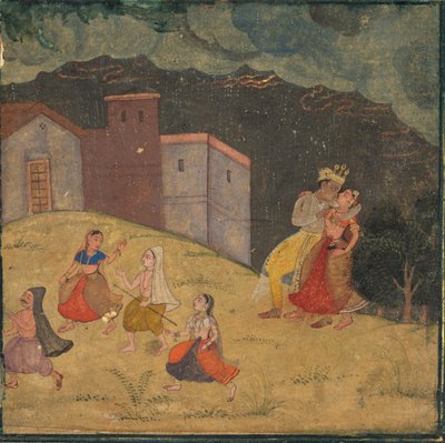 Radha et Krishna pris dans une tempête, vers 1615-1620 - Unbekannt
