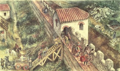 Bastion romain sur le mur de la ville, Londres, 4ème siècle - Unbekannt