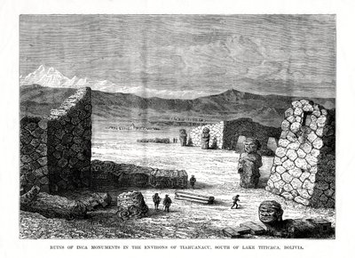 Ruines des monuments incas dans les environs de Tiahuanaco, au sud du lac Titicaca, Bolivie, 1877 - Unbekannt