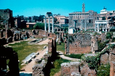 Ruines du Forum, Rome avec la Maison des Vestales à gauche - Unbekannt