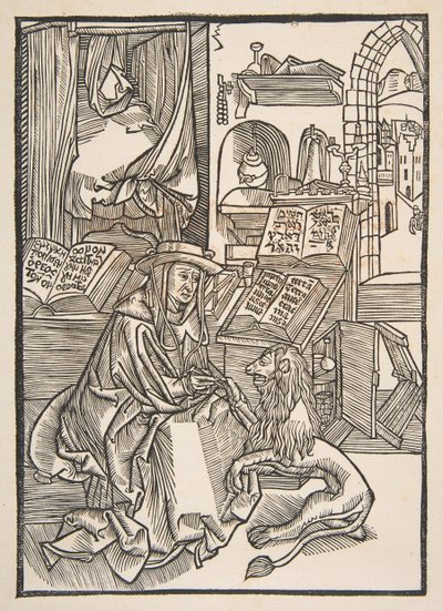 Saint Jérôme extrayant une épine de la patte du lion, copie de Lyon 1508 - Unbekannt