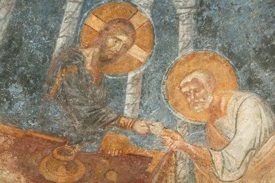 Église Saint-Nicolas fresque : Jésus avec apôtre Myra Turquie - Unbekannt