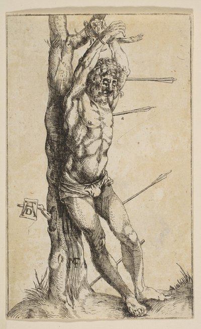 Saint Sébastien attaché à un arbre copie inversée - Unbekannt