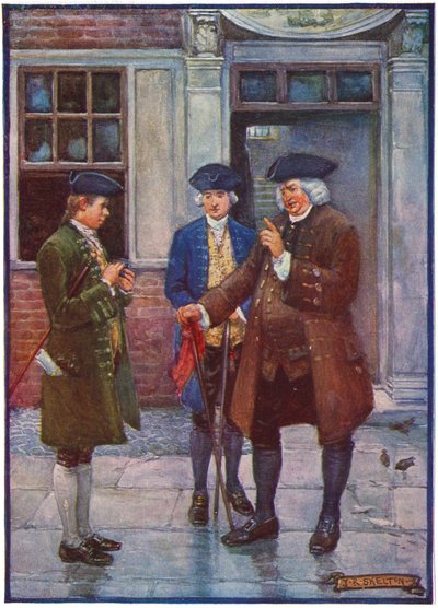 Samuel Johnson, homme de lettres anglais, parlant à Oliver Goldsmith, auteur anglais, vers 1755-1774 - Unbekannt