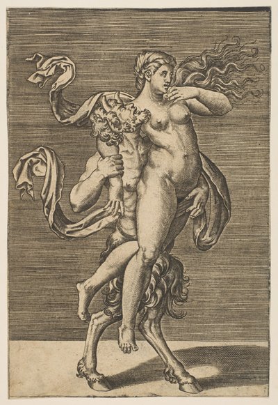 Satyre portant une nymphe retenant son bras droit, vers 1515-1600 - Unbekannt