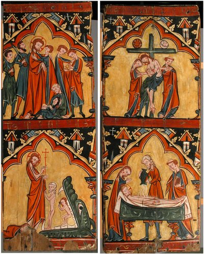 Scènes de la vie du Christ : Arrestation du Christ, Christ au limbe, Descente de la croix..., 13e siècle - Unbekannt