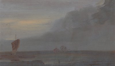Paysage marin avec bateaux : Soirée, vers 1815 - Unbekannt