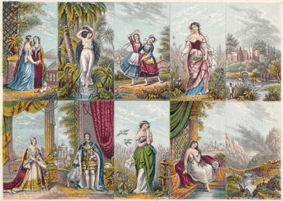 Série de vues et figures, y compris un portrait de la reine Victoria et du prince Albert, 1851 - Unbekannt