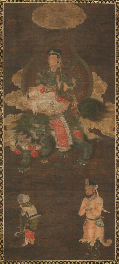 Triade de Shakyamuni : Bouddha assisté de Manjushri et Samantabhadra Bodhisattva avec Lion, fin des années 1300 - Unbekannt