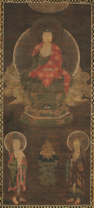 Triade de Shakyamuni : Bouddha assisté de Manjushri et Samantabhadra Bouddha, fin des années 1300 - Unbekannt