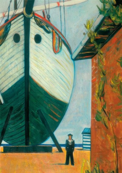 Chantier naval avec un marin - Unbekannt