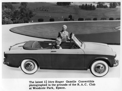 Singer Gazelle cabriolet, Woodcote Park, Epsom, Surrey, vers 1956-1963 - Unbekannt