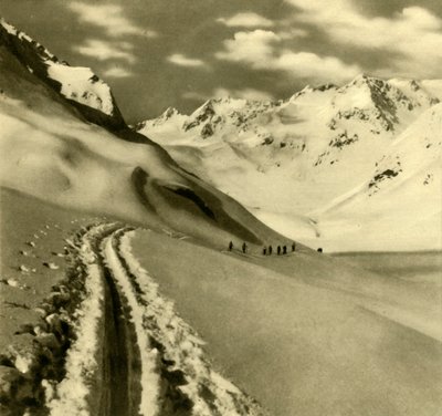 Ski sur le glacier Alpeiner Ferner dans les Alpes de Stubai, Autriche, vers 1935 - Unbekannt
