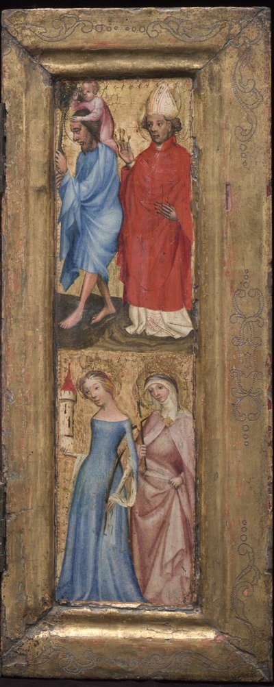 Saint Christophe et Saint Érasme, Sainte Barbe et une autre sainte, vers 1424 - Unbekannt
