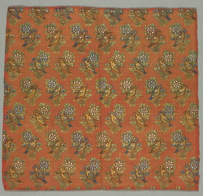 Fragment de taffetas avec motif Gul-u-Bulbul Rose et Rossignol, XVIIIe siècle - Unbekannt