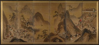 Tartares chassant dans un paysage de montagne, première moitié des années 1600 - Unbekannt