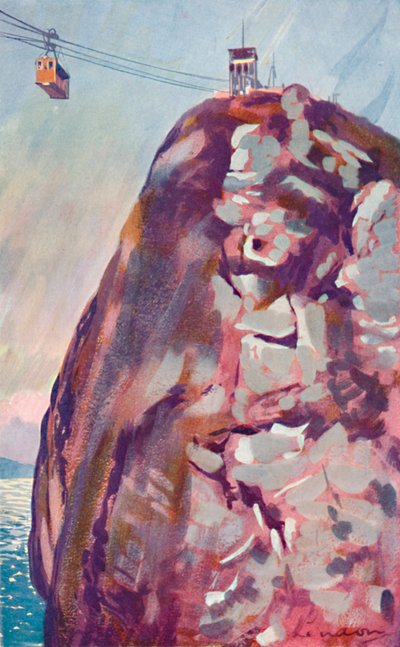 Le téléphérique atteignant le sommet du Pain de Sucre, 1914 - Unbekannt