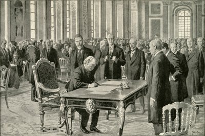 Le Premier Ministre de Grande-Bretagne signant le traité de paix, 1919 - Unbekannt
