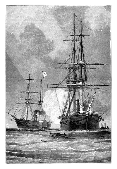Le San Jacinto, arrêtant le Trent, 1861 - Unbekannt