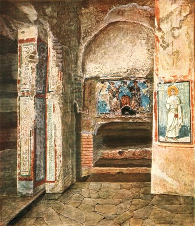 La chapelle funéraire des SS. Félix et Adauctus dans les catacombes de Commodilla, Rome, Italie, 1928 - Unbekannt