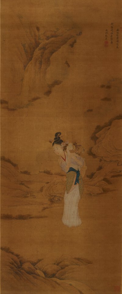 La déesse Magu avec un panier de fleurs, dynastie Qing 1645-1911 - Unbekannt