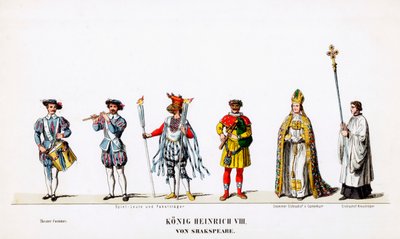 Costumes de théâtre pour la pièce de Shakespeare, Henry VIII, 19e siècle - Unbekannt