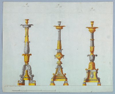 Trois conceptions pour chandeliers - Unbekannt