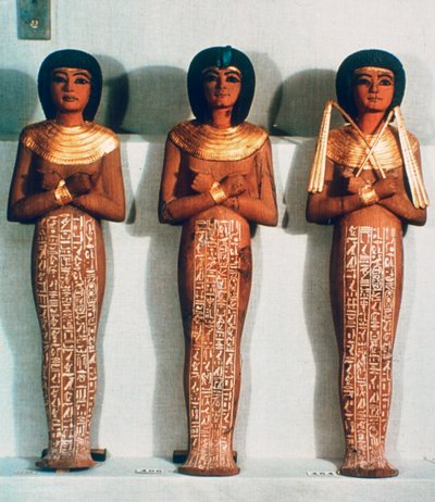 Trois shabtis ou figures de serviteurs, objet funéraire de Toutankhamon, 18e dynastie - Unbekannt